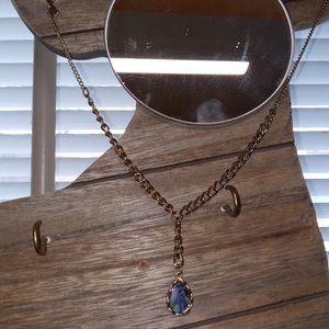 Short Abalone Gold Chain Necklace